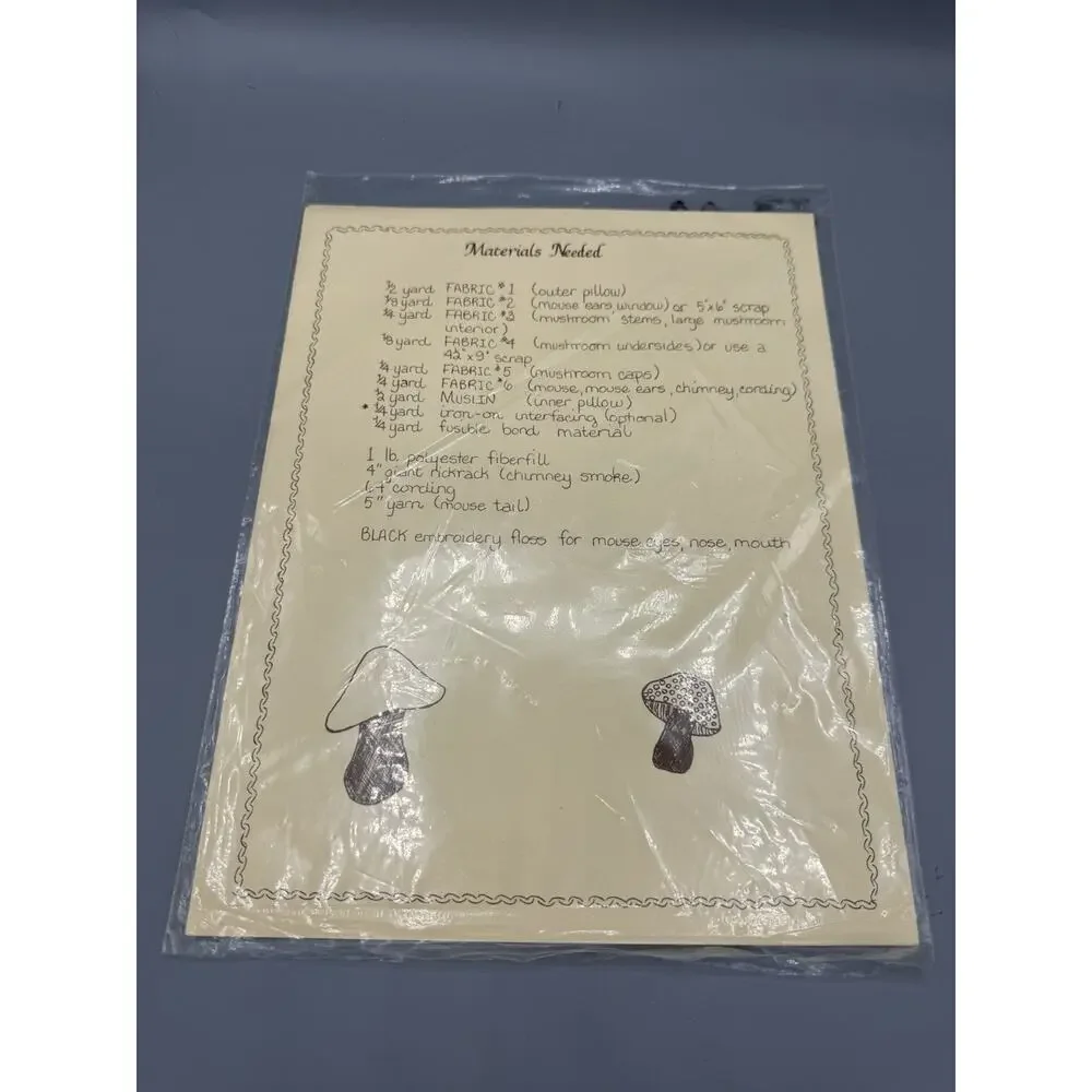 Vintage Mouse Pocket Pillow Sewing Pattern P101 The Quiltworks Mushroom Mouse
